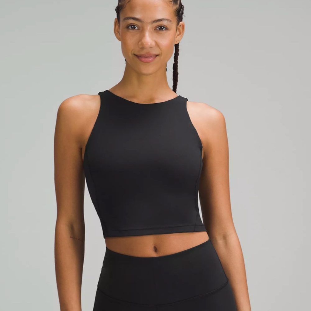 lululemon athletica Black High-Neck Cropped Sports Bra